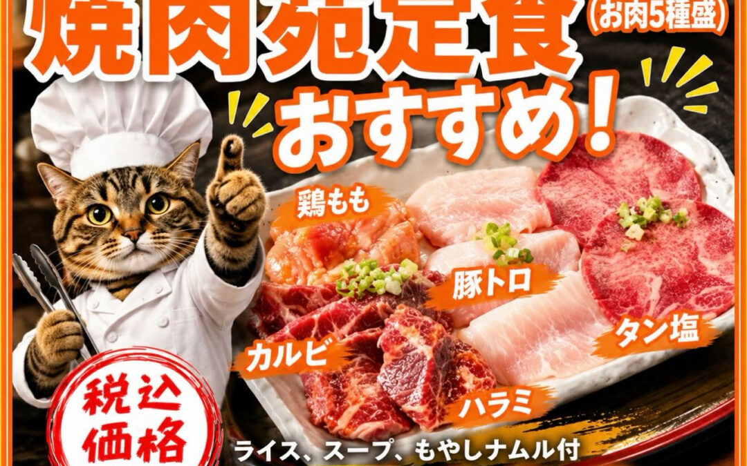 火曜日から日曜日まで12:00〜15:00焼肉ランチどうぞ！